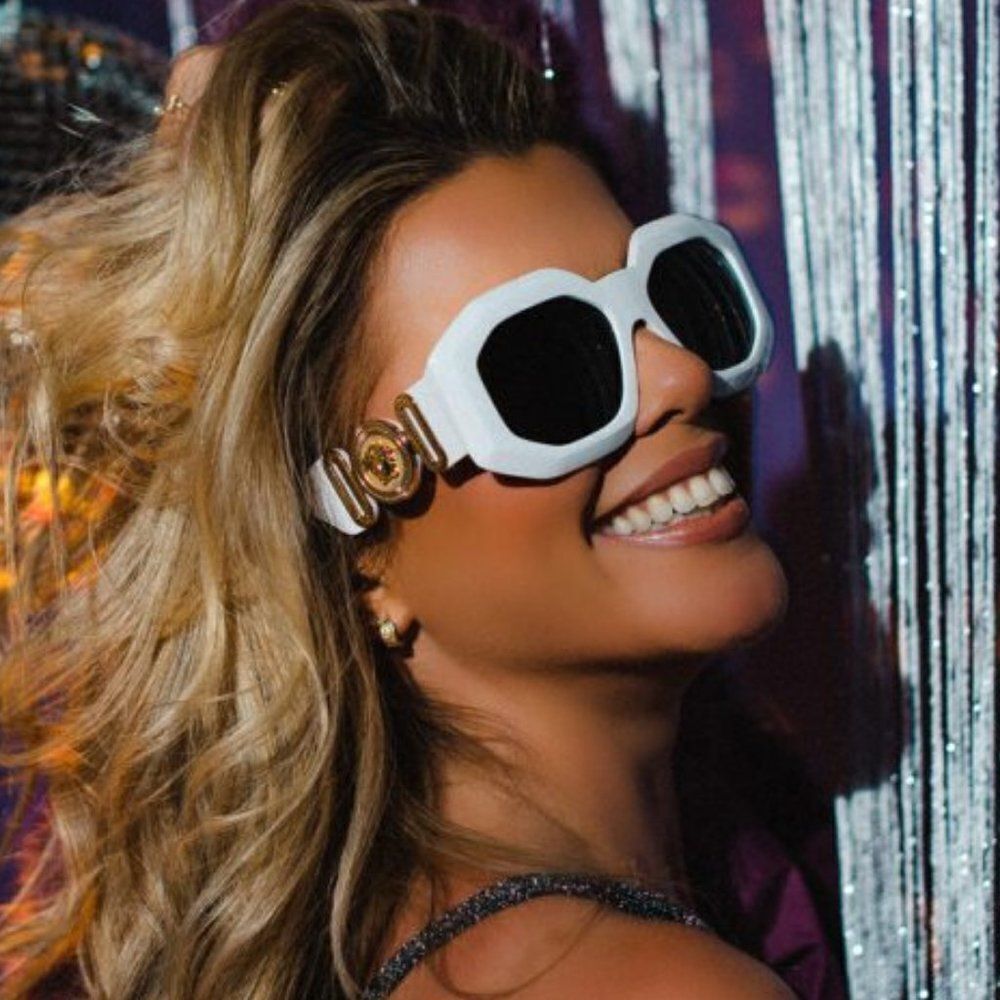 NEW Versace VE4424U 314/87 MAXI MEDUSA BIGGIE White Gray Square Women Sunglasses